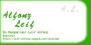 alfonz leif business card